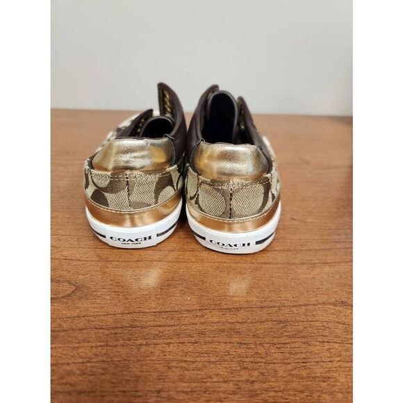 Coach Leather-Trim Slip-On Sneakers 6B. Like new - Picture 3 of 7